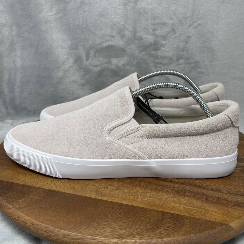 Express Sneakers Mens 11 Light Pink Suede Leather Rubber‎ Bottom Low Top Slip On
